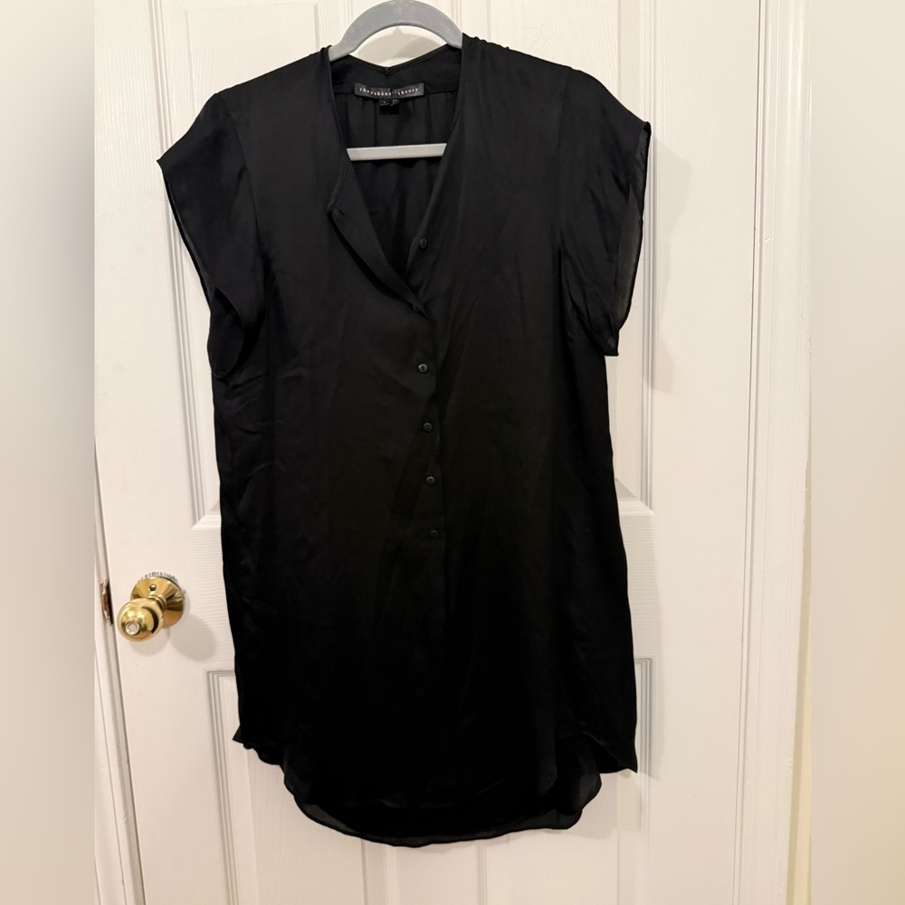 Theyskens' Theory Black Mini Dress 100% Silk